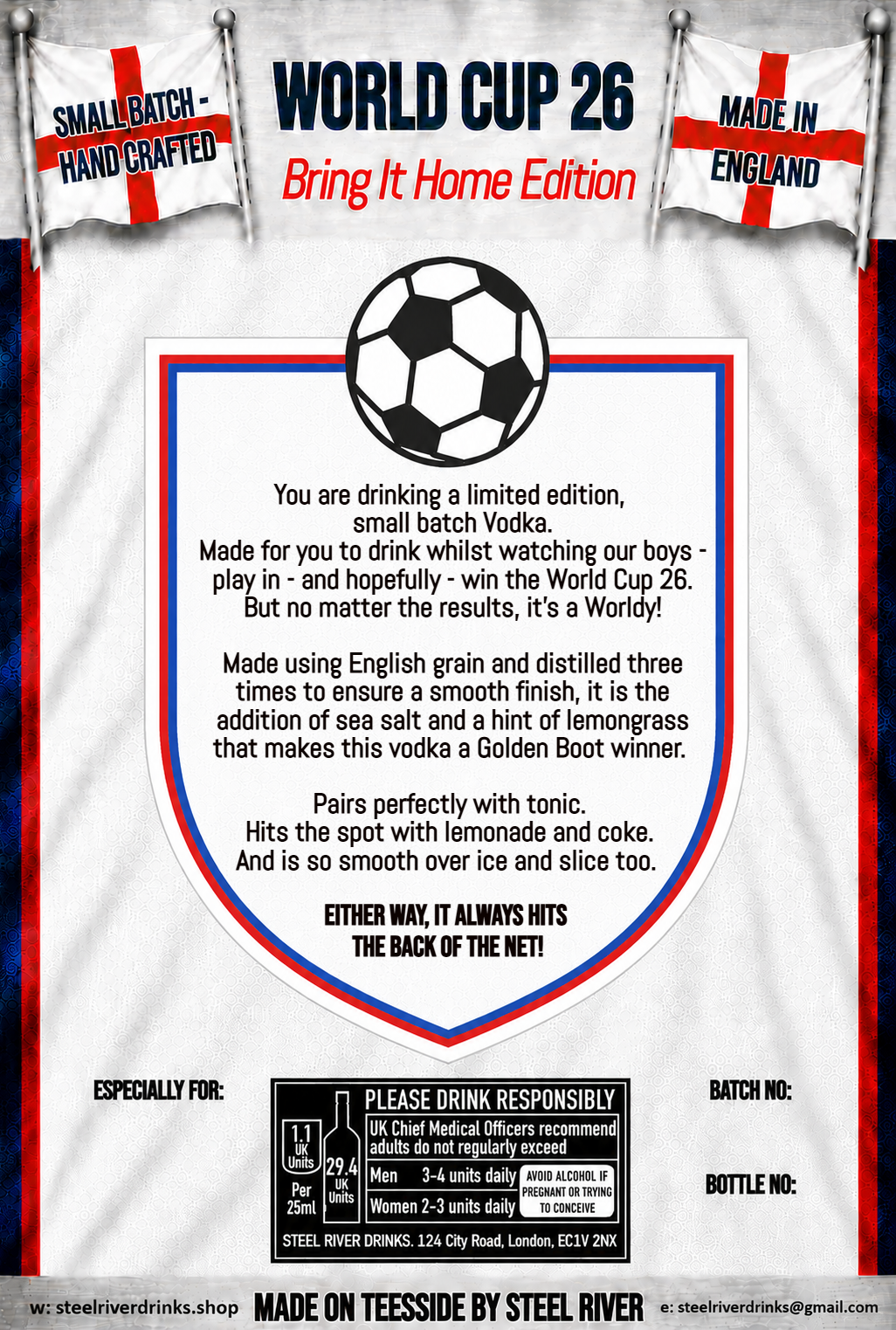 COME ON ENGLAND VODKA